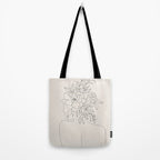 Woman with Flowers Minimal Line I Tote Bag Gallery Image 2