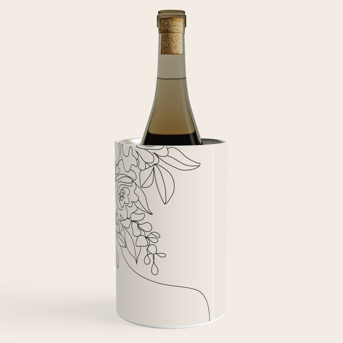 Woman with Flowers Minimal Line I Wine Chiller Gallery Image 3
