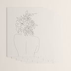 Woman with Flowers Minimal Line I Wrapping Paper Gallery Image 3