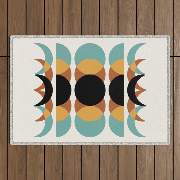 Moon Phases Abstract V Outdoor Rug Gallery Image 1