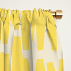 Bold Yellow Geometric Shapes Pattern Window Curtain Gallery Image 2