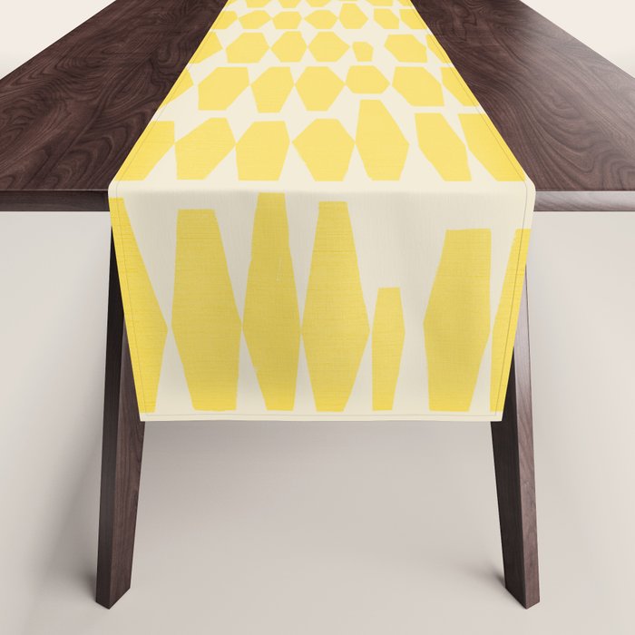 Bold Yellow Geometric Shapes Pattern Table Runner Gallery Image 1