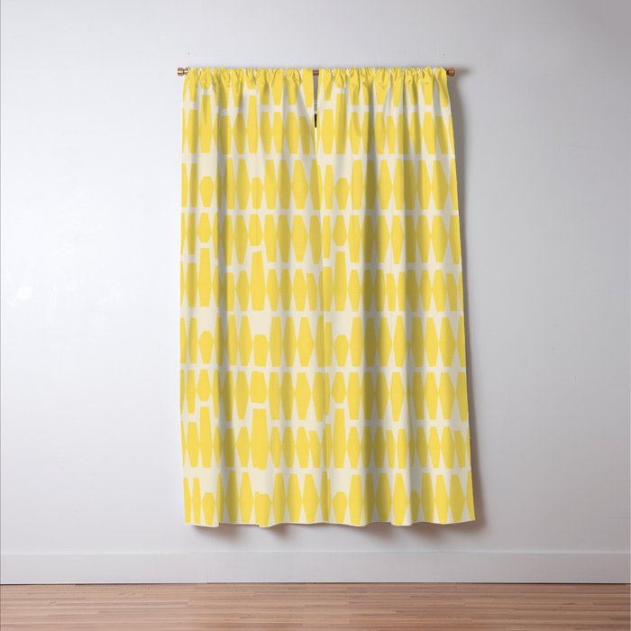Bold Yellow Geometric Shapes Pattern Window Curtain Gallery Image 3