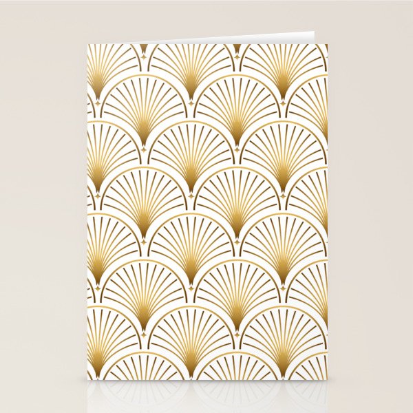Art Deco Gold Geometric Pattern With Gold Shimmer Stationery Card Gallery Image 2