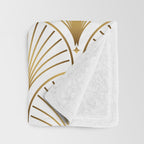Art Deco Gold Geometric Pattern With Gold Shimmer Throw Blanket Gallery Image 3