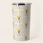 Art Deco Gold Geometric Pattern With Gold Shimmer Travel Mug Gallery Image 1