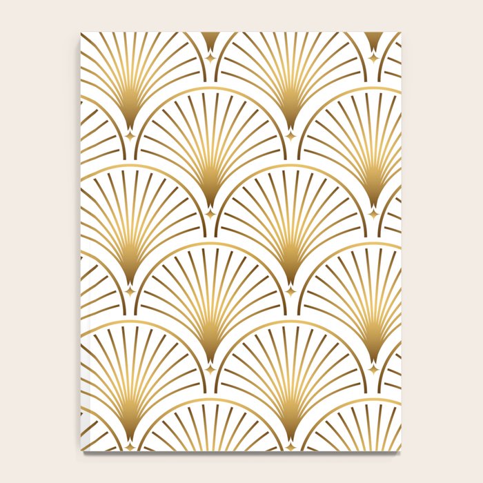 Art Deco Gold Geometric Pattern With Gold Shimmer Notebook Gallery Image 4