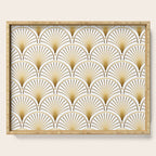 Art Deco Gold Geometric Pattern With Gold Shimmer Serving Tray Gallery Image 1