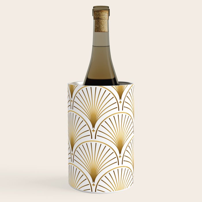 Art Deco Gold Geometric Pattern With Gold Shimmer Wine Chiller Gallery Image 3