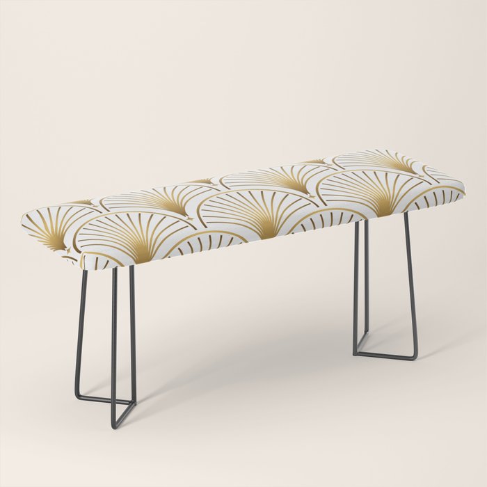 Art Deco Gold Geometric Pattern With Gold Shimmer Bench Gallery Image 1