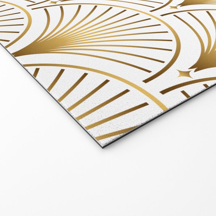 Art Deco Gold Geometric Pattern With Gold Shimmer Welcome Mat Gallery Image 2