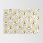 Art Deco Gold Geometric Pattern With Gold Shimmer Rug Gallery Image 2