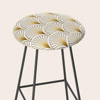 Art Deco Gold Geometric Pattern With Gold Shimmer Stool Gallery Image 2