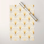 Art Deco Gold Geometric Pattern With Gold Shimmer Wrapping Paper Gallery Image 1