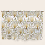 Art Deco Gold Geometric Pattern With Gold Shimmer Wall Hanging Gallery Image 1