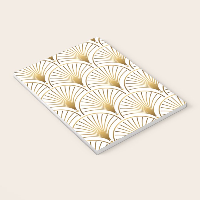 Art Deco Gold Geometric Pattern With Gold Shimmer Notebook Gallery Image 3