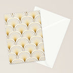 Art Deco Gold Geometric Pattern With Gold Shimmer Stationery Card Gallery Image 2