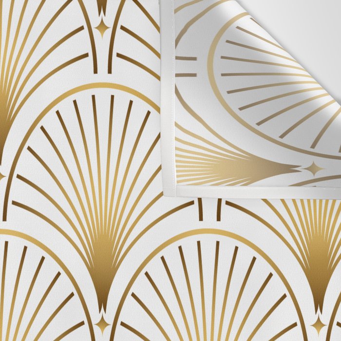 Art Deco Gold Geometric Pattern With Gold Shimmer Wall Tapestry Gallery Image 3
