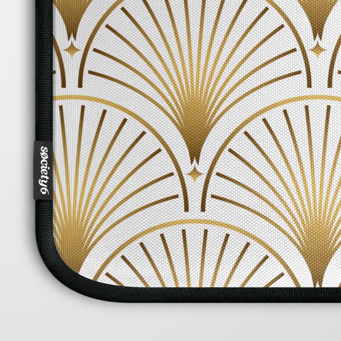 Art Deco Gold Geometric Pattern With Gold Shimmer Laptop Sleeve Gallery Image 3