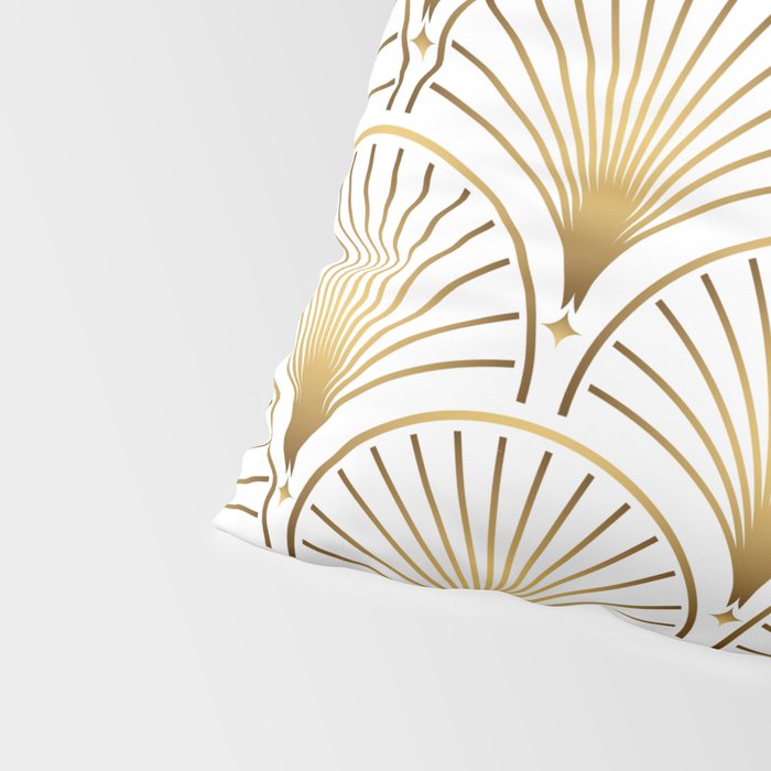 Art Deco Gold Geometric Pattern With Gold Shimmer Pillow Sham Gallery Image 4