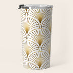 Art Deco Gold Geometric Pattern With Gold Shimmer Travel Mug Gallery Image 3