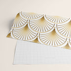Art Deco Gold Geometric Pattern With Gold Shimmer Wrapping Paper Gallery Image 2