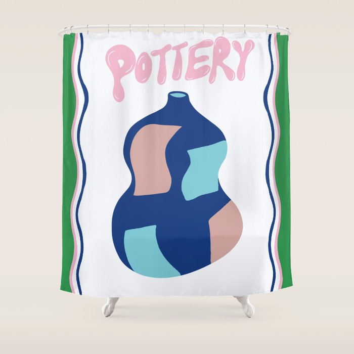 Pottery Shower Curtain Gallery Image 1