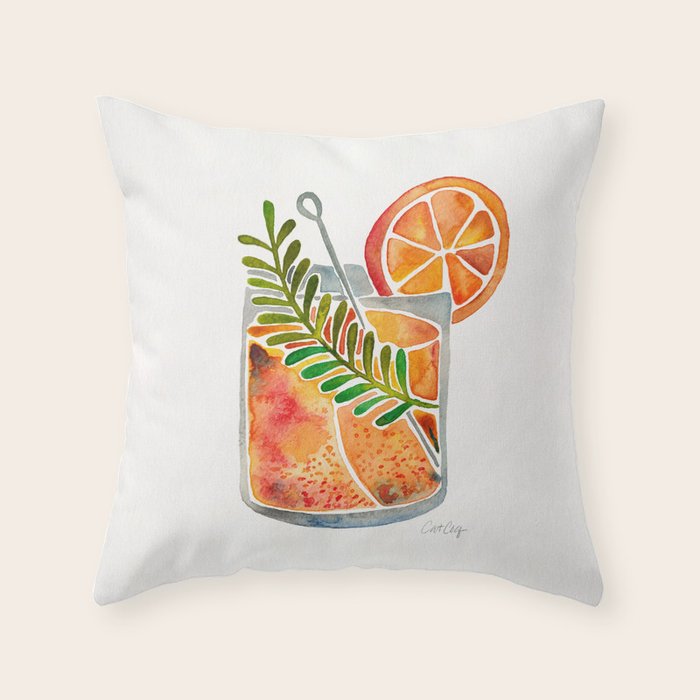 Blood Orange Tequila Sunrise Throw Pillow Gallery Image 1