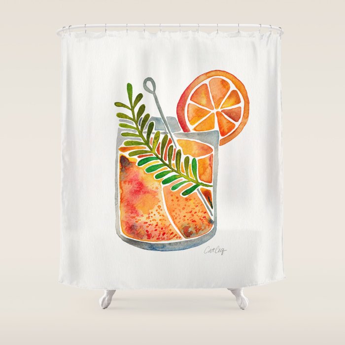 Blood Orange Tequila Sunrise Shower Curtain Gallery Image 1