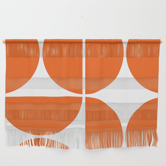 Mid Century Modern Orange Square Wall Hanging Gallery Image 1