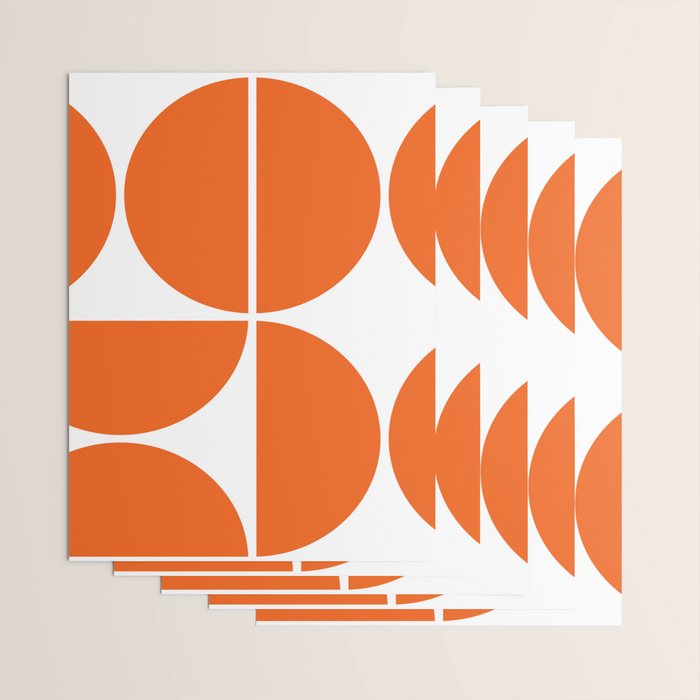 Mid Century Modern Orange Square Wrapping Paper Gallery Image 3