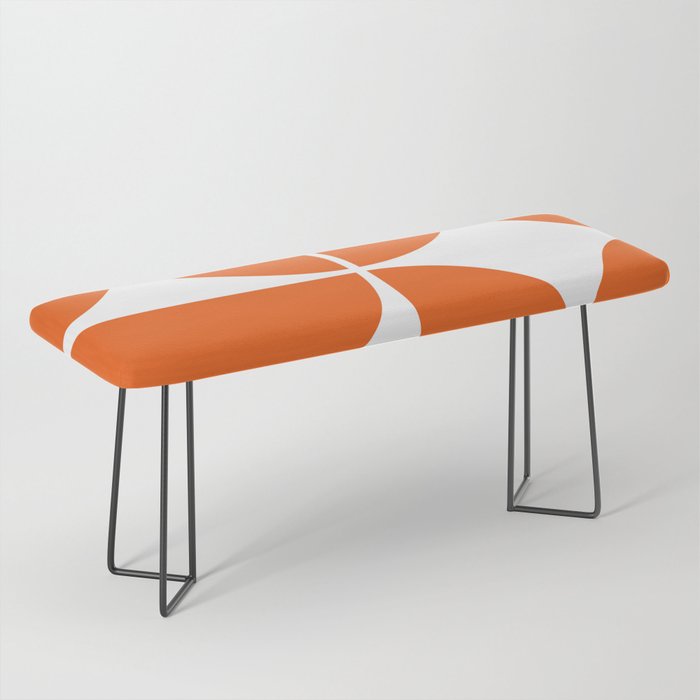 Mid Century Modern Orange Square Bench Gallery Image 1