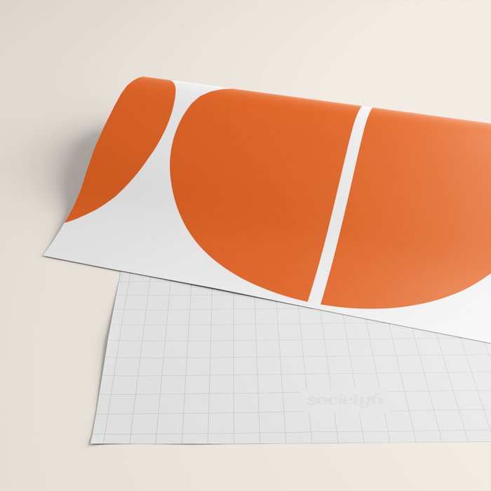 Mid Century Modern Orange Square Wrapping Paper Gallery Image 2