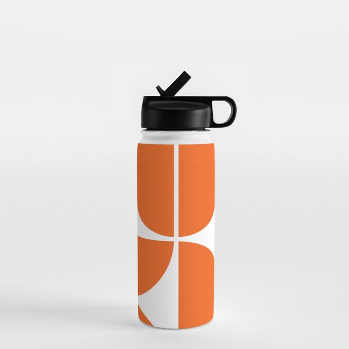 Mid Century Modern Orange Square Water Bottle Gallery Image 1