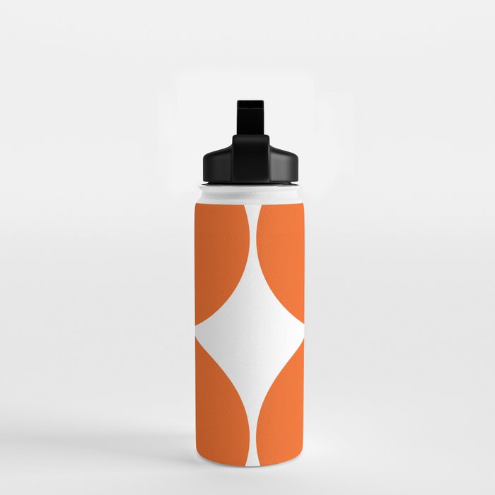 Mid Century Modern Orange Square Water Bottle Gallery Image 2