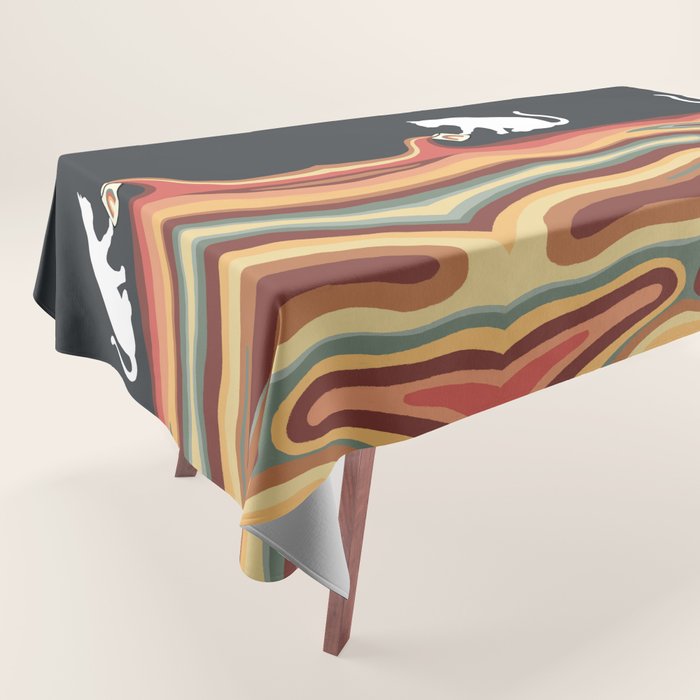 Rainbow cat 1b black magic coffee milk drop Tablecloth Gallery Image 1