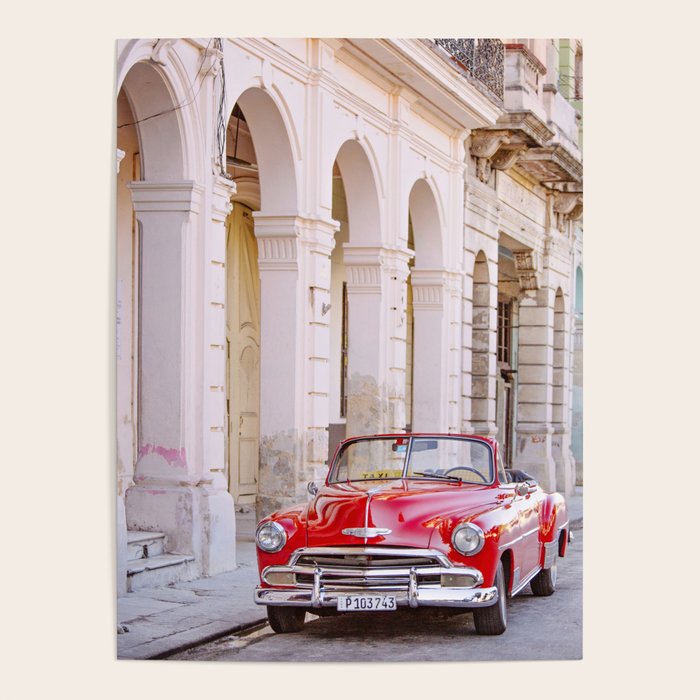 Vintage Red Car, Havana Travel Photography Poster Gallery Image 4