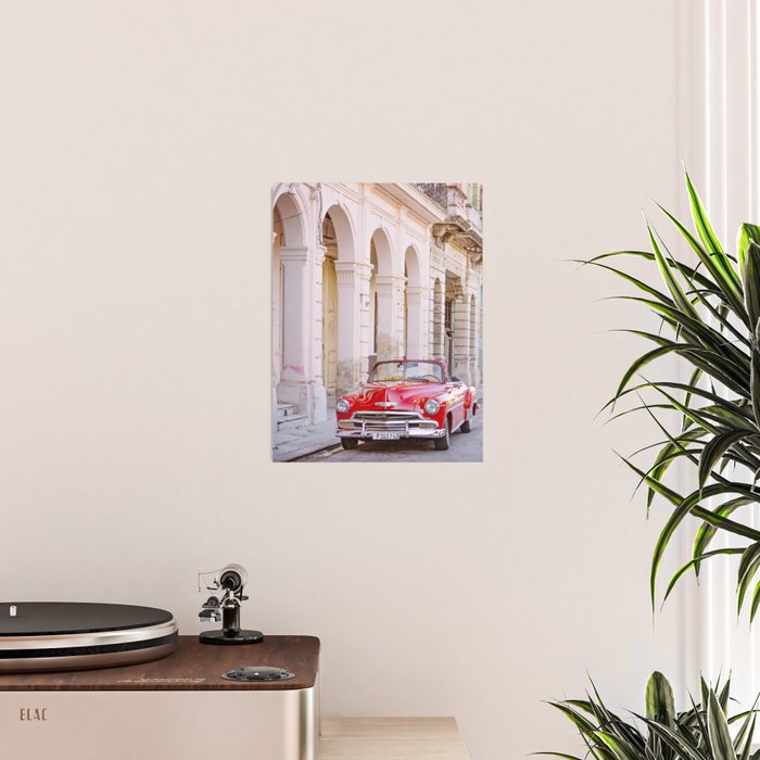 Vintage Red Car, Havana Travel Photography Poster Gallery Image 2