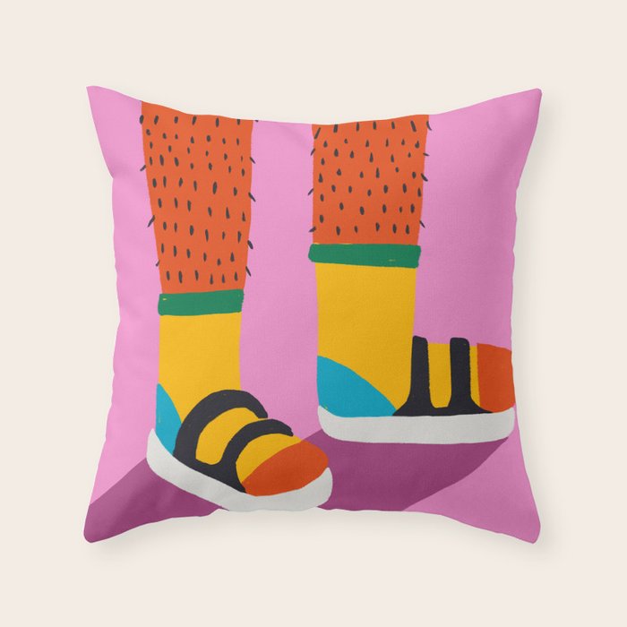 Long Hair Don't Care Throw Pillow Gallery Image 1