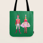 Nutcracker Ballet - Candy Cane Green Tote Bag Gallery Image 1