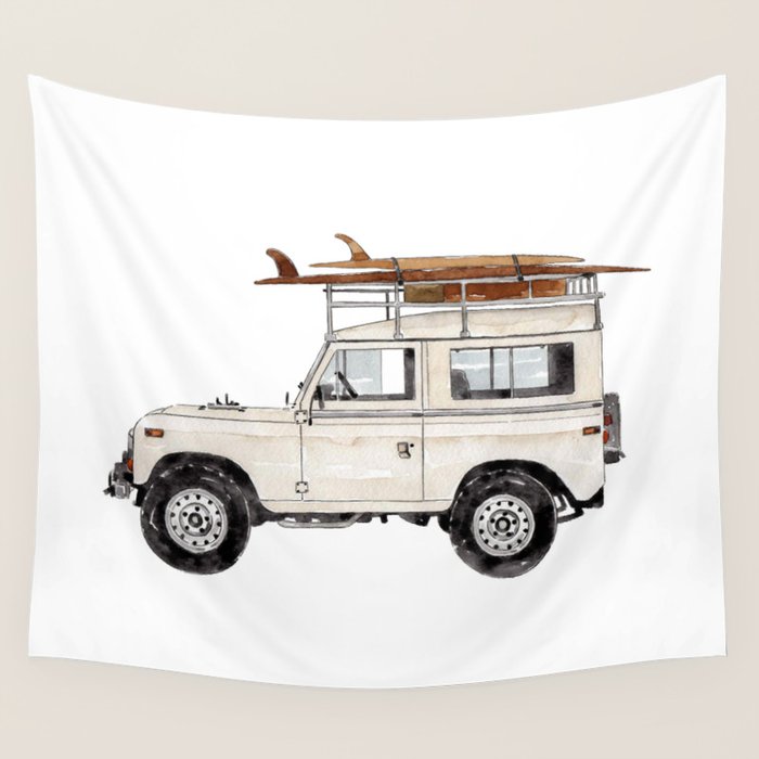 Surf Vintage Truck Wall Tapestry Gallery Image 4