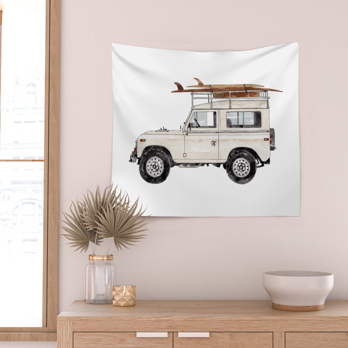 Surf Vintage Truck Wall Tapestry Gallery Image 2
