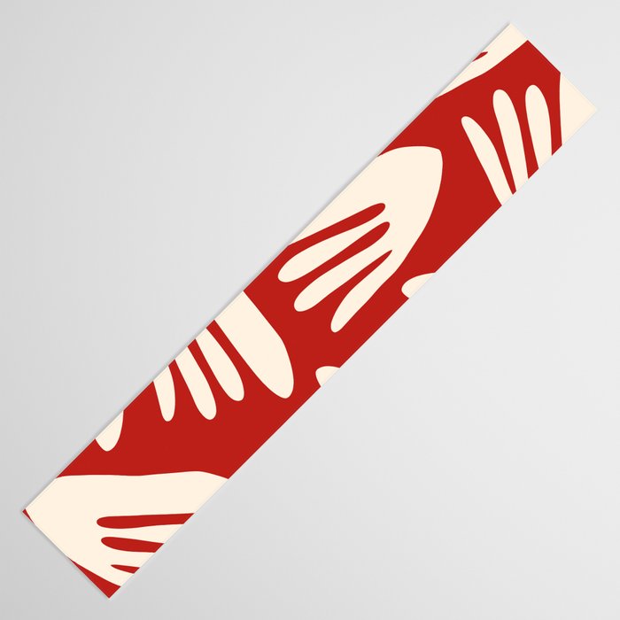 Big Cutouts Papier Découpé Abstract Pattern in Red and Almond Cream Table Runner Gallery Image 3