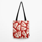 Big Cutouts Papier Découpé Abstract Pattern in Red and Almond Cream Tote Bag Gallery Image 2