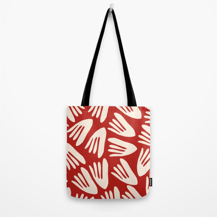 Big Cutouts Papier Découpé Abstract Pattern in Red and Almond Cream Tote Bag Gallery Image 2