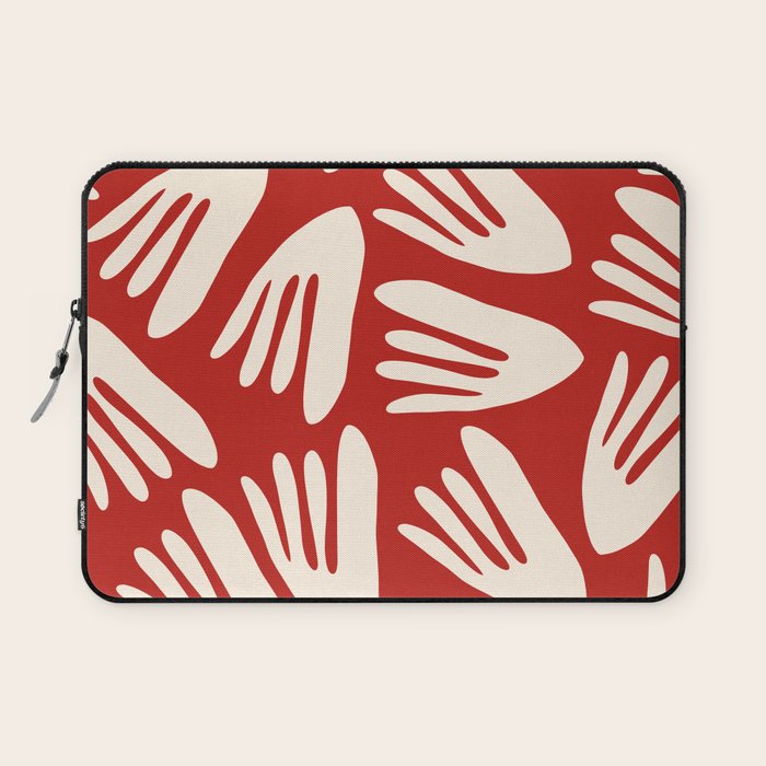 Big Cutouts Papier Découpé Abstract Pattern in Red and Almond Cream Laptop Sleeve Gallery Image 1