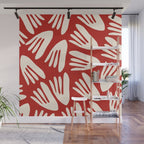 Big Cutouts Papier Découpé Abstract Pattern in Red and Almond Cream Wall Mural Gallery Image 1