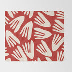 Big Cutouts Papier Découpé Abstract Pattern in Red and Almond Cream Throw Blanket Gallery Image 2