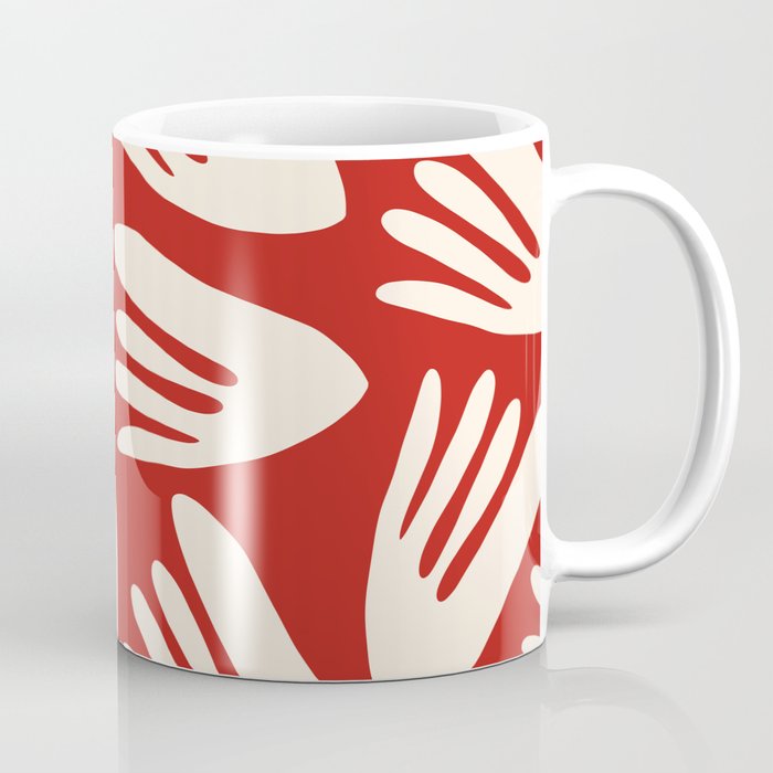 Big Cutouts Papier Découpé Abstract Pattern in Red and Almond Cream Coffee Mug Gallery Image 1