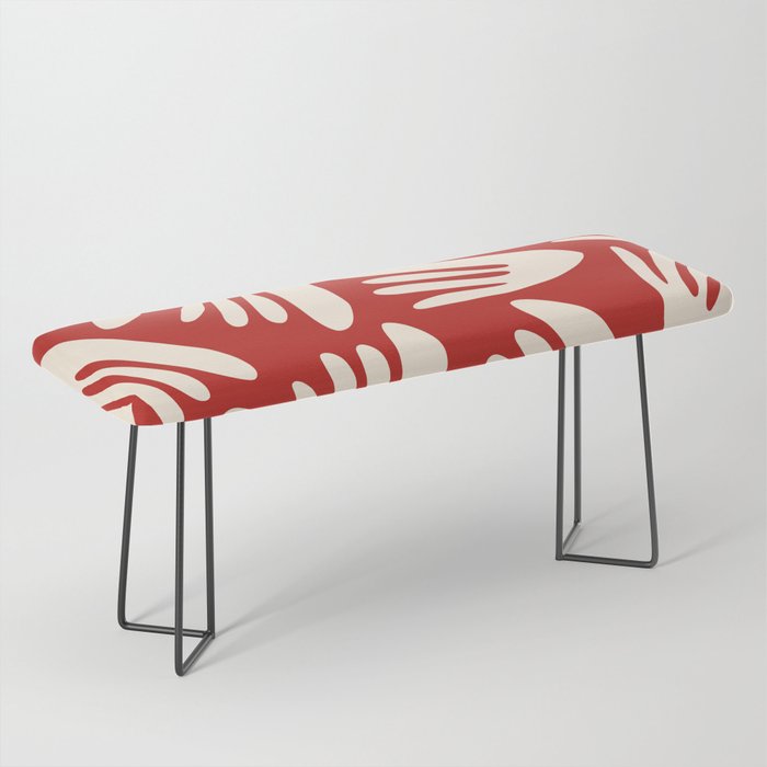 Big Cutouts Papier Découpé Abstract Pattern in Red and Almond Cream Bench Gallery Image 1